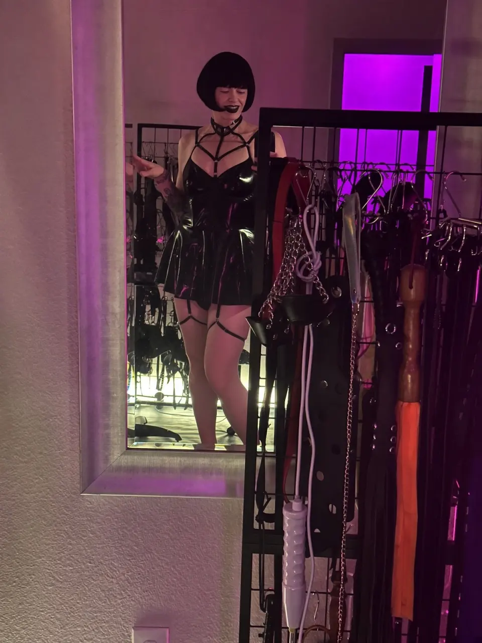 ts mistress mia deciding which implement to choose